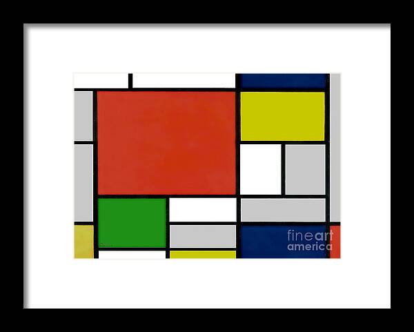 Abstract Framed Print featuring the painting 15f Abstract Painting Geometric Digital by Ricardos Creations