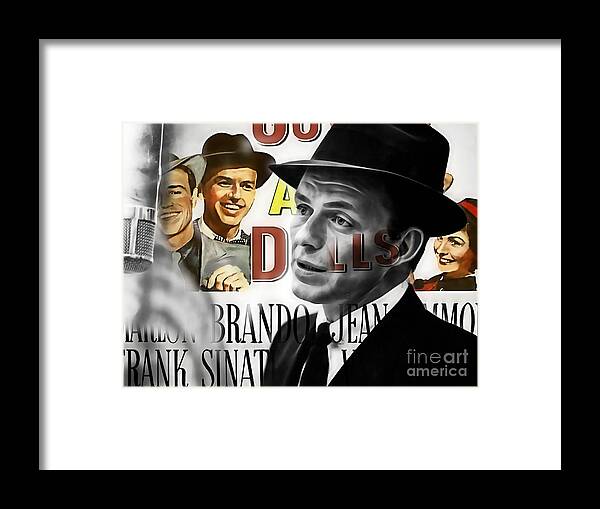 Frank Sinatra Art Framed Print featuring the mixed media Frank Sinatra Collection #16 by Marvin Blaine