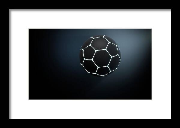 Soccer Framed Print featuring the digital art Futuristic Neon Sports Ball #16 by Allan Swart