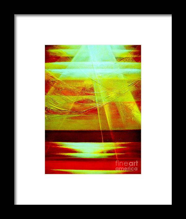 Light.sky.sunrise.ocean.hope Majestic.landscape Framed Print featuring the painting Hope #8 by Kumiko Mayer