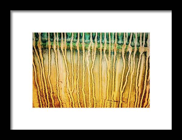 Abstract Framed Print featuring the photograph Yacht hull erosion patterns #17 by Mark Summerfield