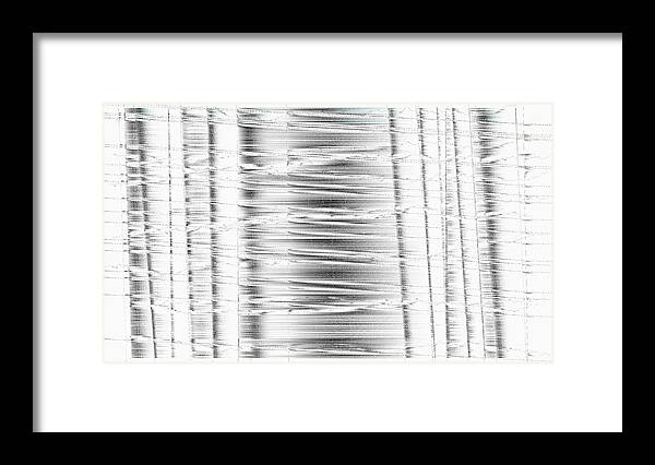 Rithmart Abstract Fade Fading Face Lines Organic Random Computer Digital Shapes Changing Colors Directions Fading Lines Framed Print featuring the digital art 16x9.260-#rithmart by Gareth Lewis
