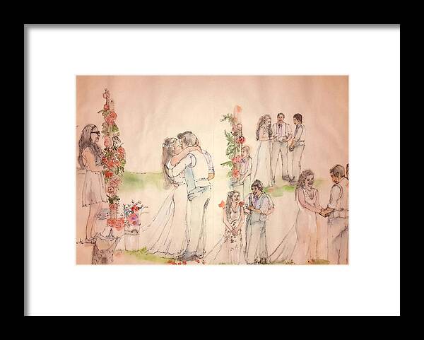 Wedding. Summer Framed Print featuring the painting The Wedding Album #17 by Debbi Saccomanno Chan