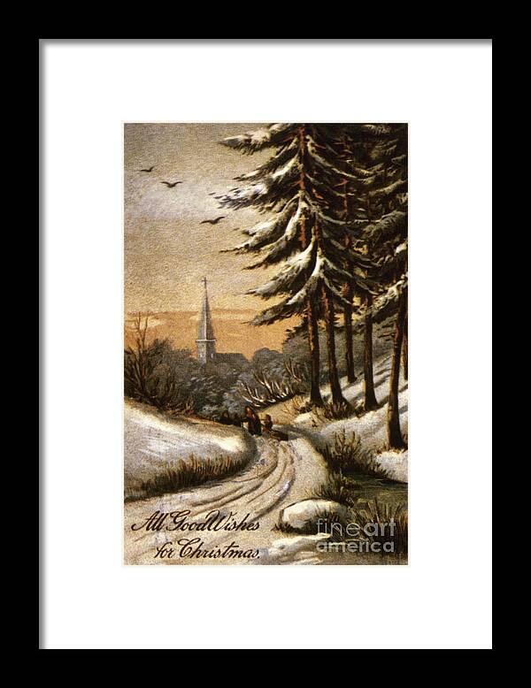 19th Century Framed Print featuring the photograph American Christmas Card #18 by Granger