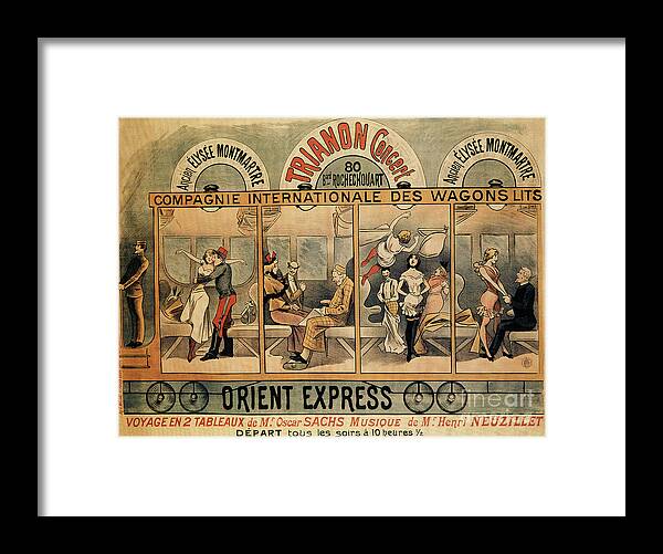Musical Framed Print featuring the drawing 1896 Orient Express musical revue Paris by Heidi De Leeuw