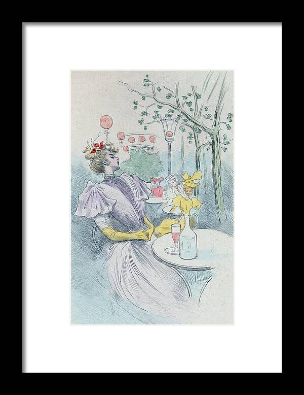 1897 Framed Print featuring the drawing 1897 Paris France Fashion Drawing by Movie Poster Prints