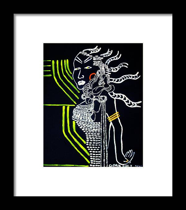Jesus Framed Print featuring the painting Dinka Lady - South Sudan #19 by Gloria Ssali