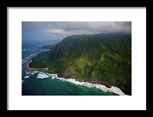 Na Framed Print featuring the photograph Kauai Aerial #19 by Steven Lapkin