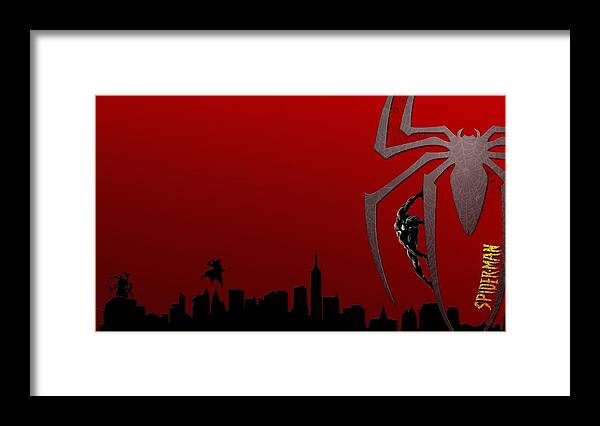 Spider-man Framed Print featuring the digital art Spider-Man #19 by Super Lovely