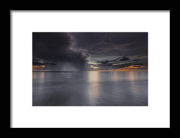 Naples Framed Print featuring the photograph Sunst over the Ocean by Peter Lakomy