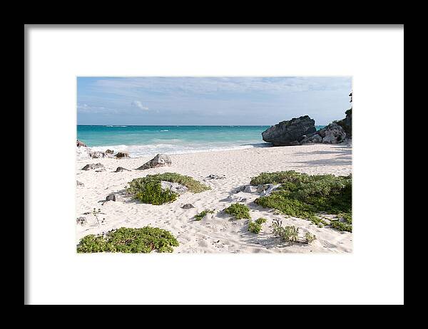 Mexico Quintana Roo Framed Print featuring the digital art Tulum Ruins #19 by Carol Ailles