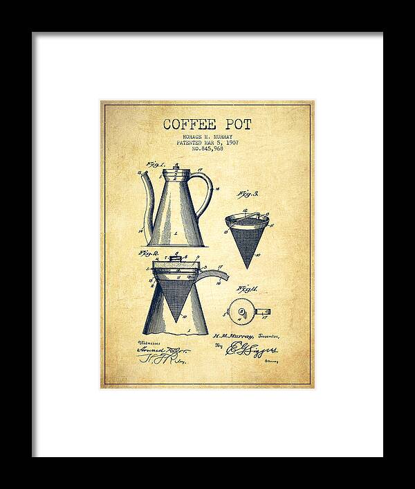 1907 Coffee Pot patent - vintage Art Print by Aged Pixel - Fine