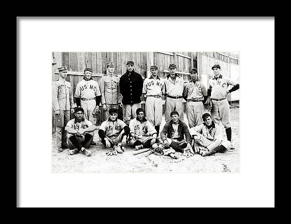 Usmc Framed Print featuring the photograph 1910 United States Marine Corps Baseball by Historic Image