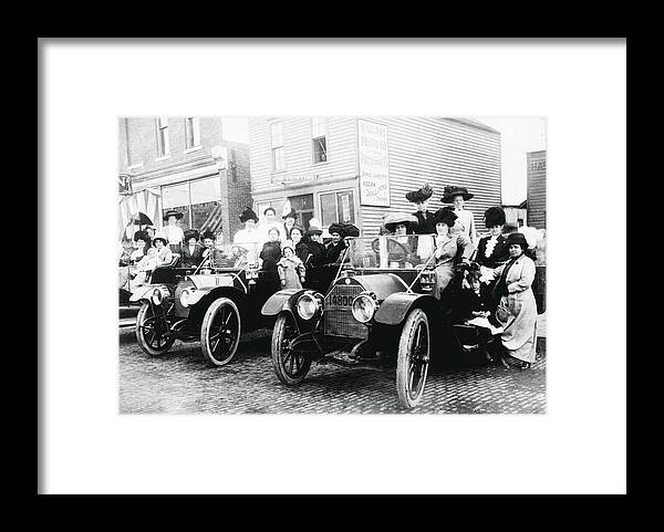 Americana Framed Print featuring the photograph 1914 Ladies Road Trip by Historic Image