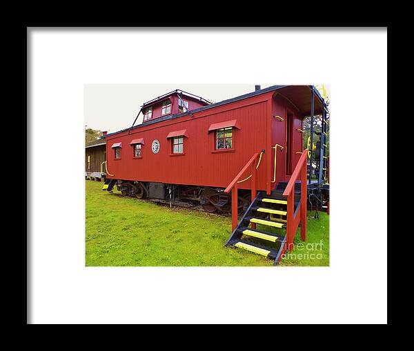 Caboose Framed Print featuring the photograph 1917 Red Caboose by D Hackett