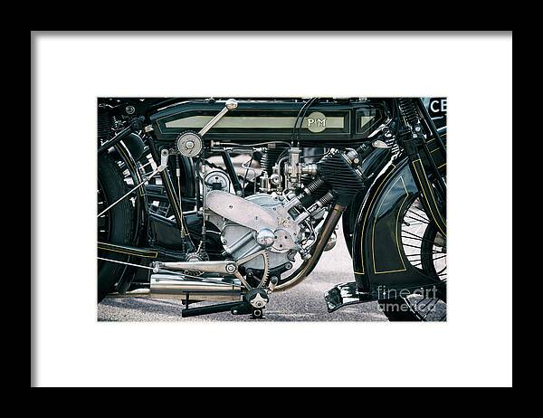 1921 Framed Print featuring the photograph 1921 P and M Motorcycle by Tim Gainey