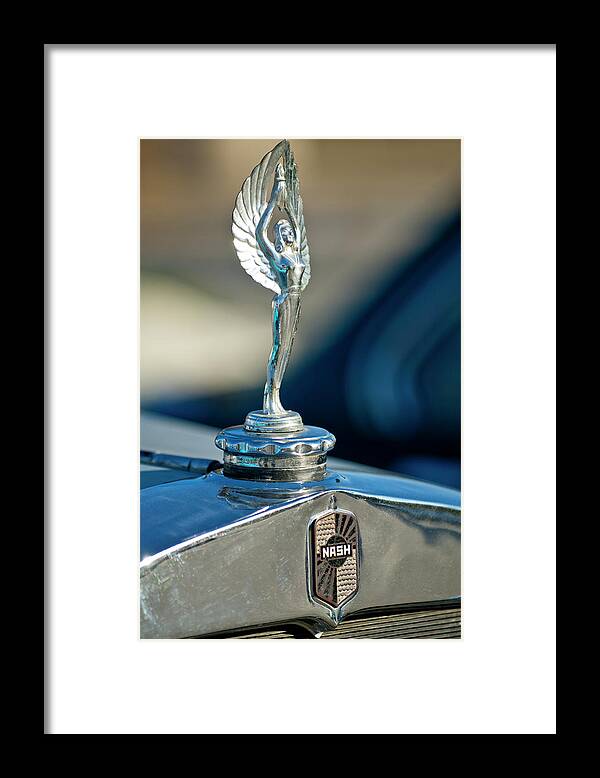 1928 Nash Coupe Framed Print featuring the photograph 1928 Nash Coupe Hood Ornament by Jill Reger