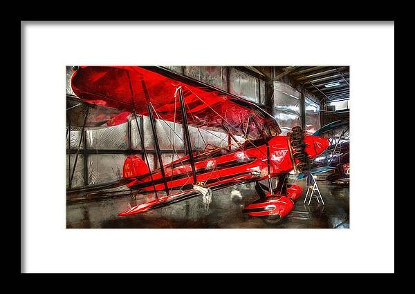 Hdr Framed Print featuring the photograph 1928 Waco Biplane by Thom Zehrfeld