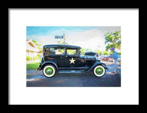 1929 Ford Model A Framed Print featuring the photograph 1929 Ford Model A Tudor Police Sedan by Rich Franco