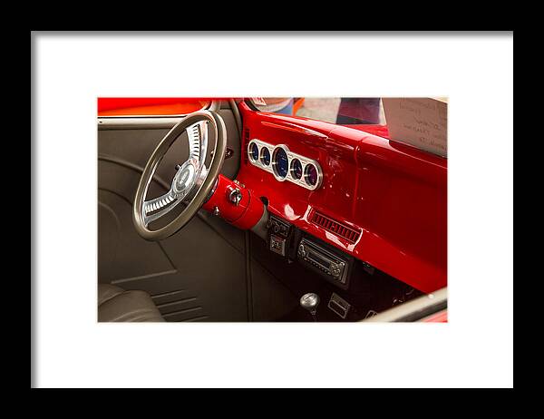 1935 Ford Framed Print featuring the photograph 1935 Ford Classic Red Car Photograph 7163.02 by M K Miller