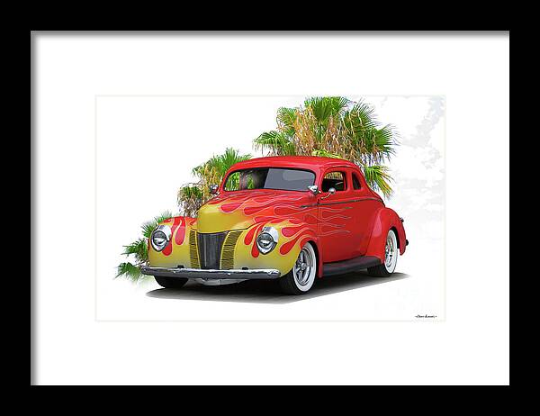 Auto Framed Print featuring the photograph 1940 Ford 'Island Hopper' Coupe by Dave Koontz