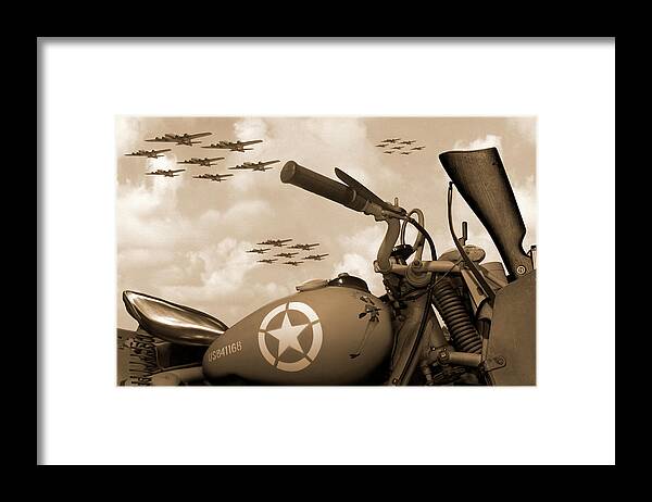 Warbirds Framed Print featuring the photograph 1942 Indian 841 - B-17 Flying Fortress - H by Mike McGlothlen