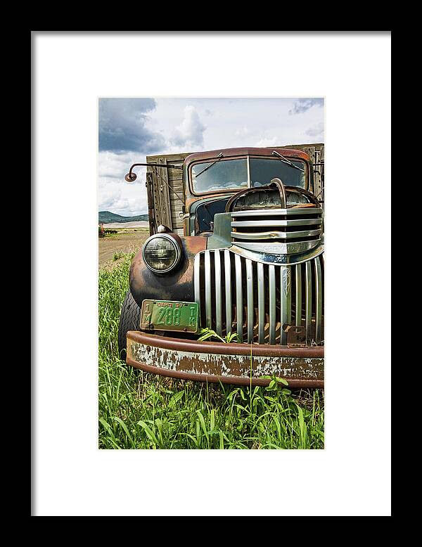 Idaho Framed Print featuring the photograph 1946 Chevrolet 2 Ton - Rexburg, Idaho - June '11 by Brett Pelletier