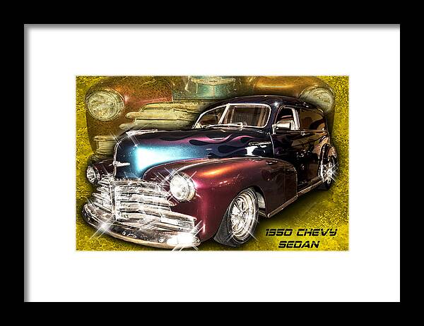 Calssic Cars Framed Print featuring the photograph 1950 Chevy Sedan by Scott Cordell