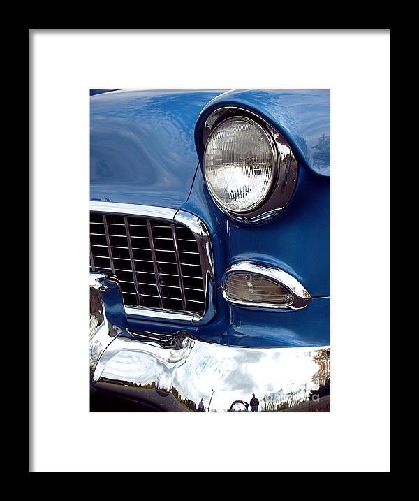 Chevy Framed Print featuring the photograph 1955 Chevy Front End by Anna Lisa Yoder