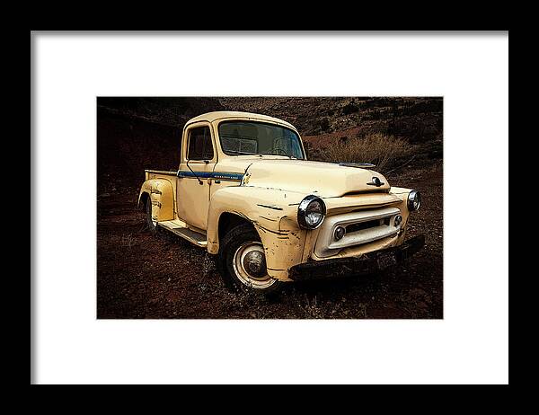 Old Truck Framed Print featuring the photograph 1955 International by Rick Strobaugh