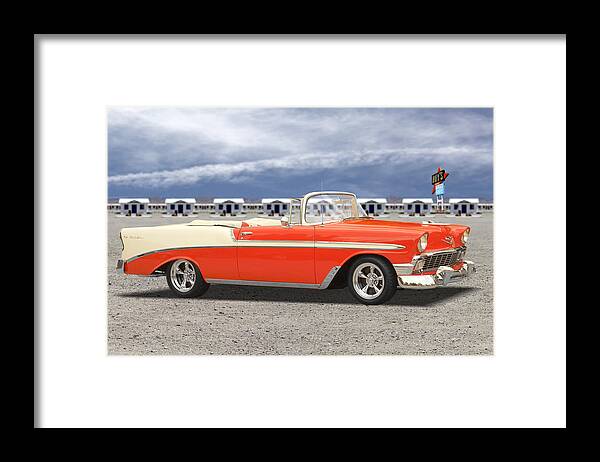 1956 Chevy Framed Print featuring the photograph 1956 Chevrolet Belair Convertible by Mike McGlothlen