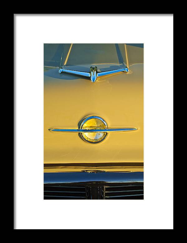 1956 Oldsmobile Framed Print featuring the photograph 1956 Oldsmobile Hood Ornament by Jill Reger