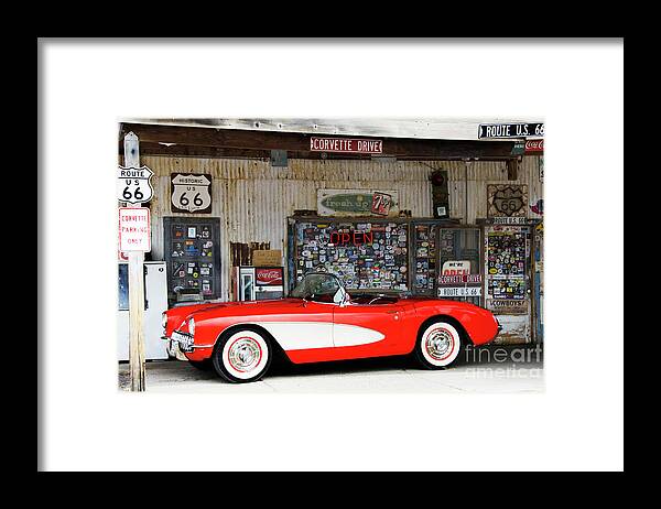Hackberry Framed Print featuring the photograph 1957 Corvette Hackberry Arizona by Bob Christopher