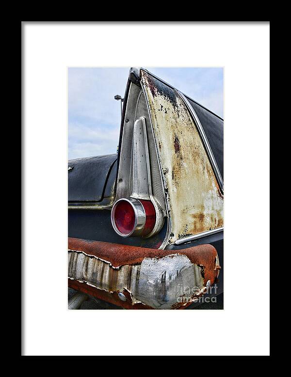 Paul Ward Framed Print featuring the photograph 1958 Plymouth Belvidere Tailfins by Paul Ward