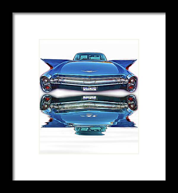 Coupe De Ville Framed Print featuring the photograph 1960 Cadillac - When Chrome Ruled - Reflection by Steve Harrington