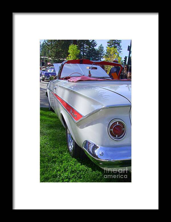 1961 Chevy Impala Framed Print featuring the photograph 1961 Chevrolet Impala Convertible by Mary Deal