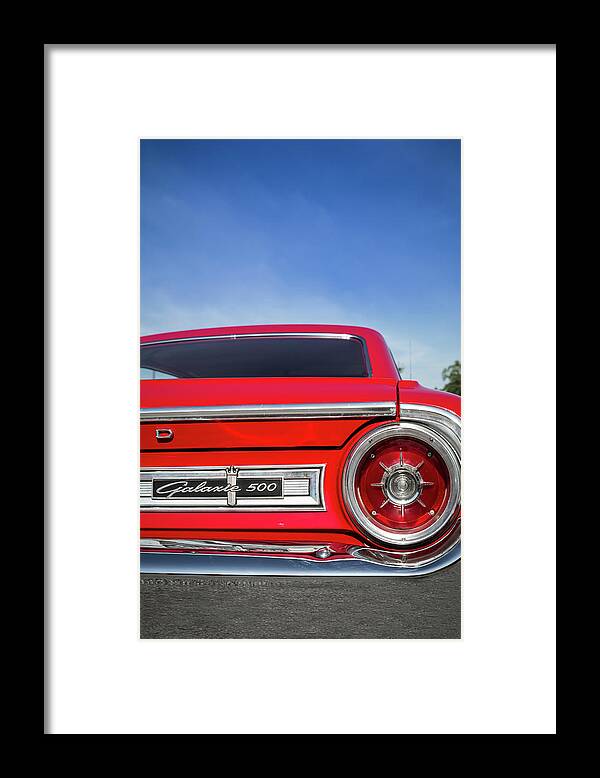 1964 Framed Print featuring the photograph 1964 Ford Galaxie 500 Taillight and Emblem by Ron Pate