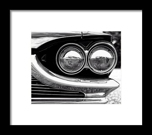 Vintage Framed Print featuring the photograph 1964 Ford Thunderbird Headlight and Grille Detail by Jon Woodhams