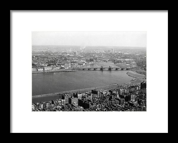 Boston Framed Print featuring the photograph 1965 Boston, Cambridge and Charles River by Historic Image