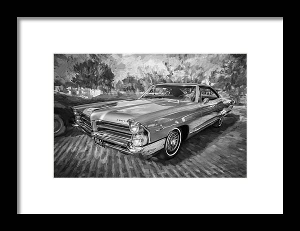 1965 Pontiac Framed Print featuring the photograph 1965 Pontiac Catalina Coupe Painted BW by Rich Franco