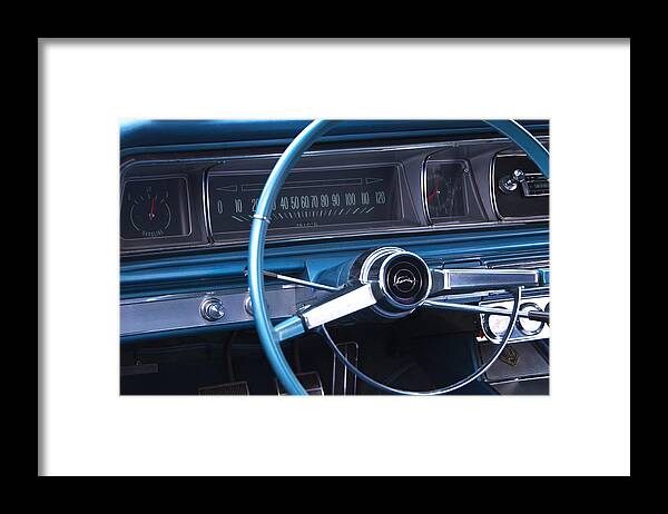 1966 Chevrolet Impala Framed Print featuring the photograph 1966 Chevrolet Impala Dash by Glenn Gordon