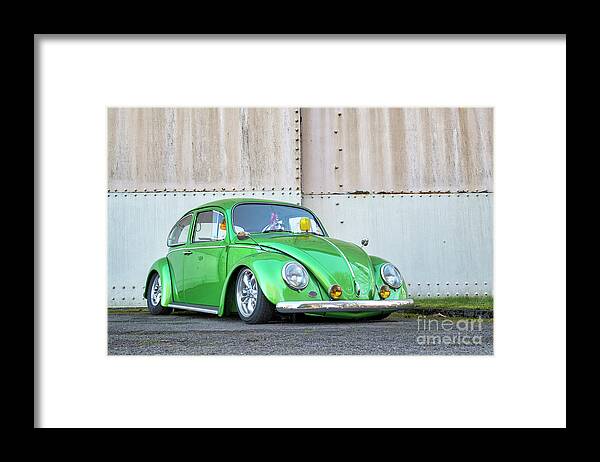 Beetles Framed Print featuring the photograph 1966 Custom Green Beetle by Tim Gainey
