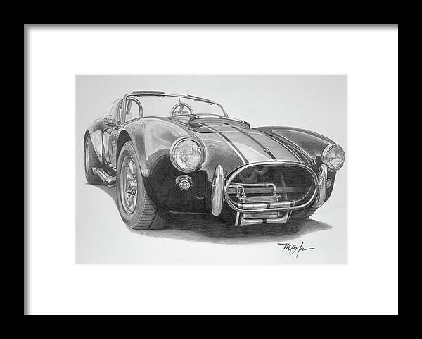 Shelby Cobra Framed Print featuring the drawing 1968 Shelby Cobra by Dan Menta