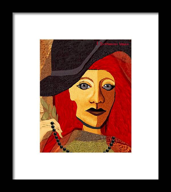 Woman Framed Print featuring the painting 199 - Her Sad Eyes by Irmgard Schoendorf Welch