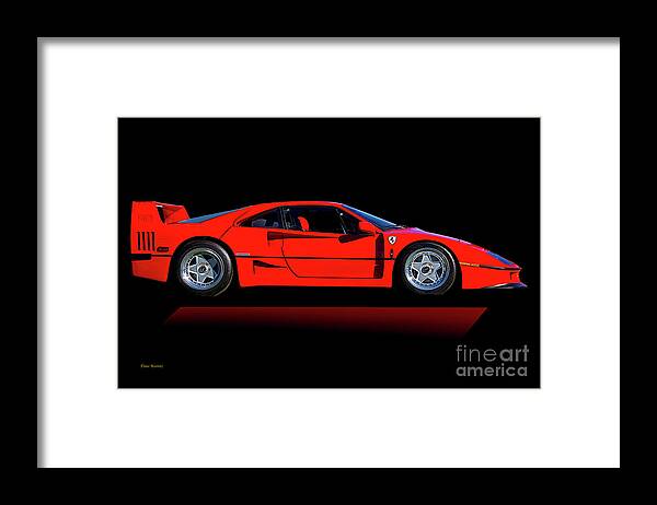 Auto Framed Print featuring the photograph 1992 Ferrari F40 'Profile' by Dave Koontz