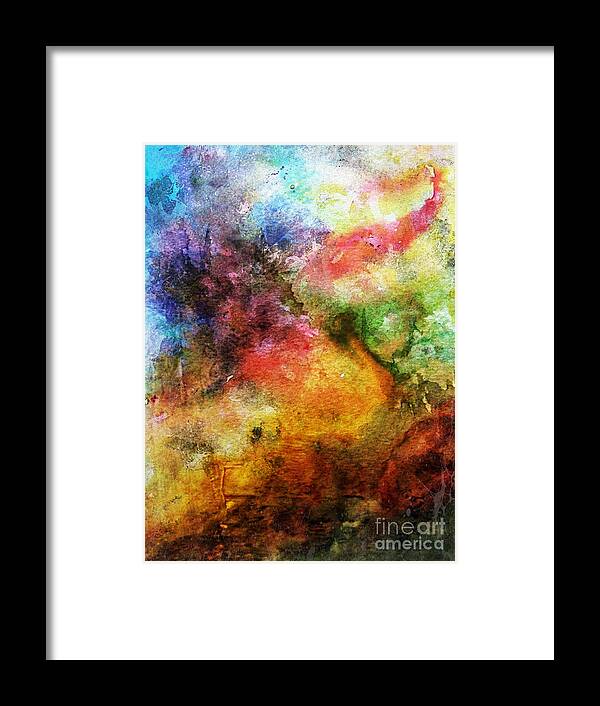 Abstract Framed Print featuring the painting 1d Abstract Expressionism Digital Painting by Ricardos Creations