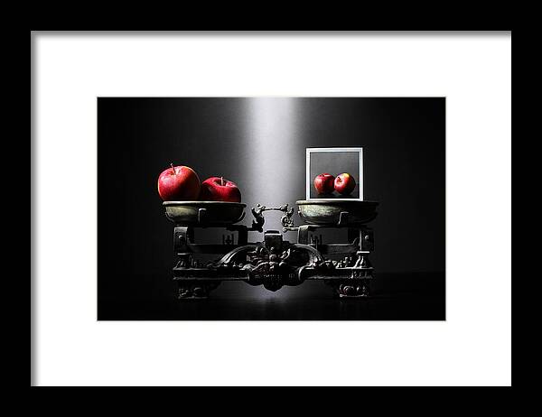 Apple Framed Print featuring the photograph 2 = 2 by Victoria Ivanova