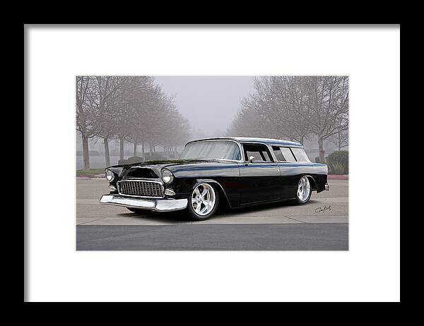 Auto Framed Print featuring the photograph 1955 Chevrolet Nomad Wagon #3 by Dave Koontz
