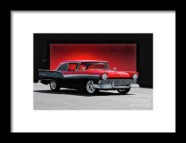 Auto Framed Print featuring the photograph 1957 Ford Fairlane 500 #3 by Dave Koontz