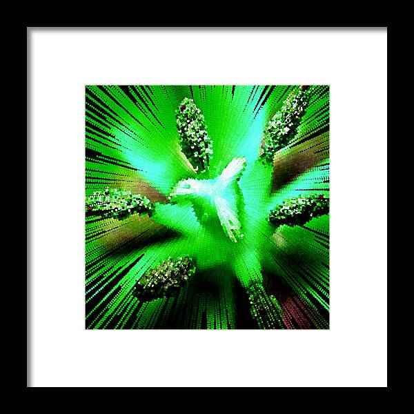 Flower Framed Print featuring the painting Abstract Flower Macro #2 by Bruce Nutting
